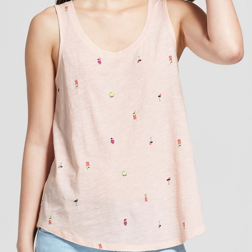 NWT Sleeveless Top with cocktails and sequins